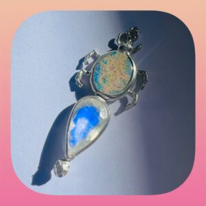 Spirit Beetle Pendant/Opal Moonstone