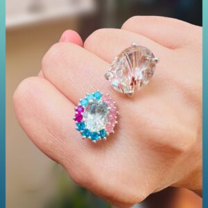 Beloved Twisted Double Ring/ Rutilated Topaz