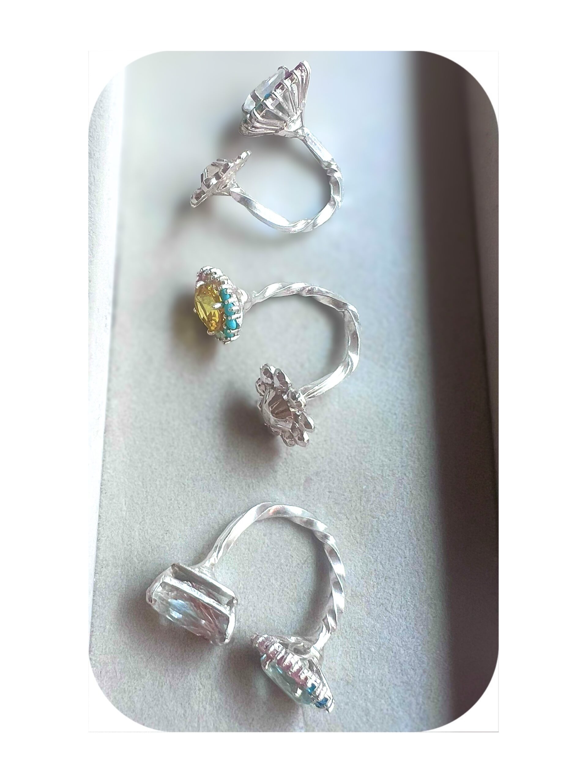 Beloved Twisted Double Ring/ Yellow Sapphire - Image 3