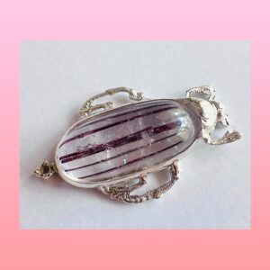 Spirit Beetle Pendant/Rutilated Quartz