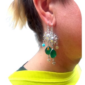 Divine Drip earrings/Green Onyx