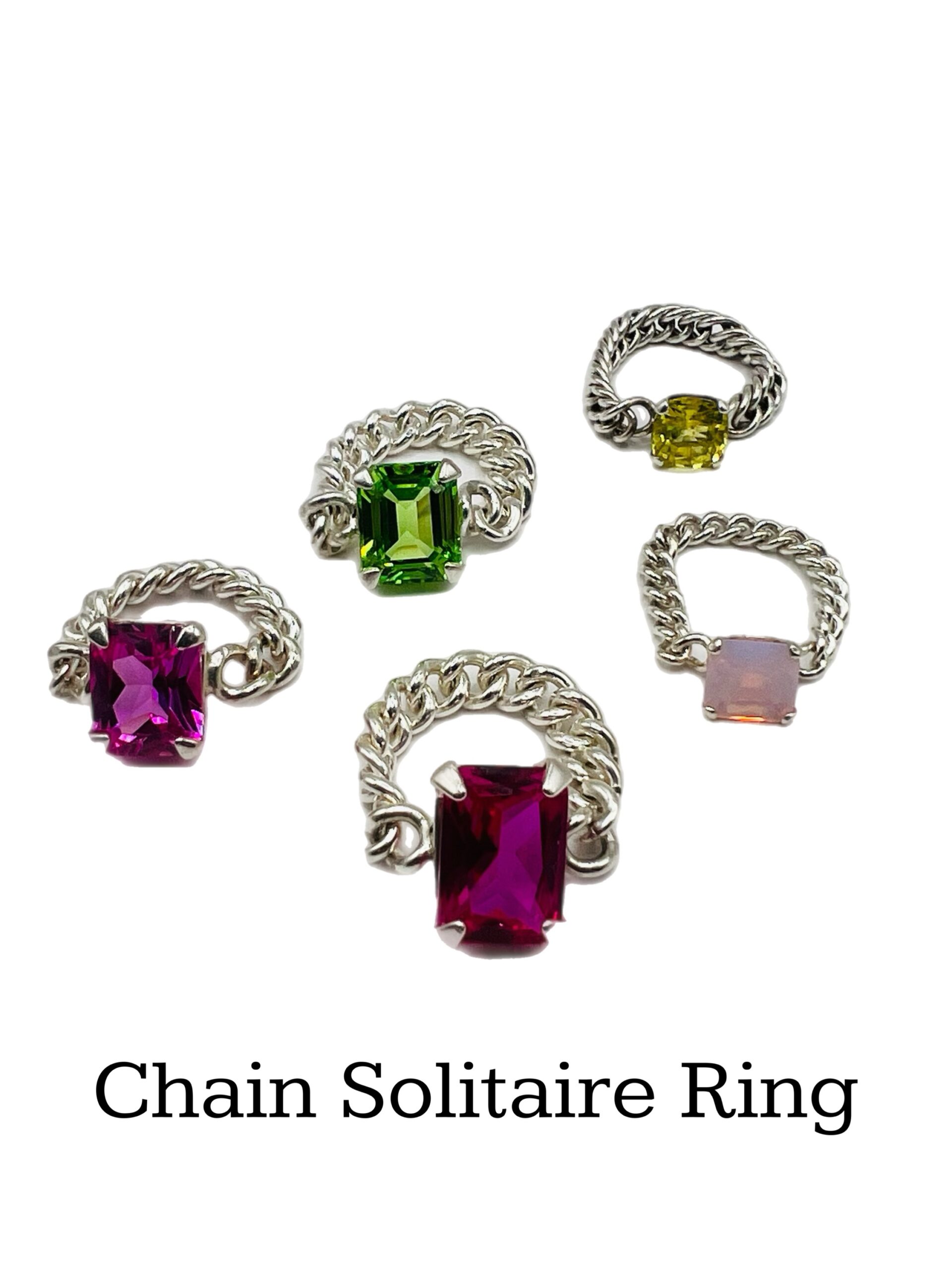 Solitaire Chain Ring/Palm Green - Image 3