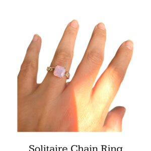 Solitaire Chain Ring Mini/Soft Pink