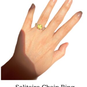 Solitaire Chain Ring Mini/Bright Lemon