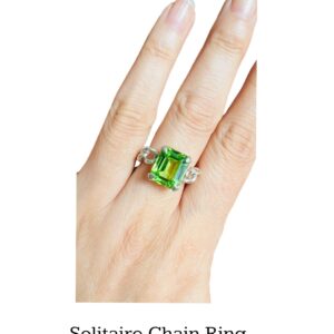 Solitaire Chain Ring/Palm Green